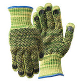 Metalguard Heavy Weight Gloves with PVC Dots, X-Large, Gray/Green/Yellow 815-1881XL