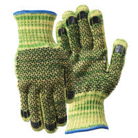 Metalguard Heavy Weight Gloves with PVC Dots, X-Large, Gray/Green/Yellow 815-1881XL