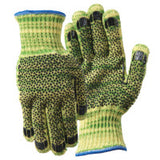 Whizard Metalguard Heavy Weight Gloves with PVC Dots, Large, Gray/Gray/Yellow 815-1881L