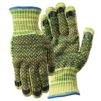 Whizard Metalguard Heavy Weight Gloves with PVC Dots, Large, Gray/Gray/Yellow 815-1881L