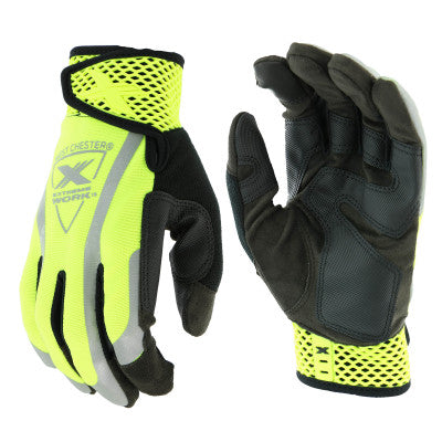 Extreme Work Safety Gloves, Synthetic Leather, Large, Green 813-89308/L