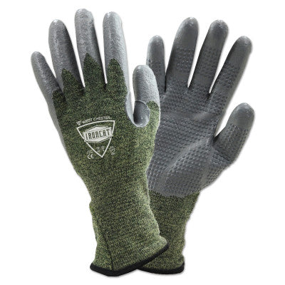 6100 Coated Welding Gloves, FR Silicone, Large, Gray/Green 813-6100/L