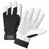 Heavy Duty Goatskin Gloves, Large, White; Black, Elastic, Kevlar 813-86552/L