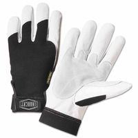 Heavy Duty Goatskin Gloves, Large, White; Black, Elastic, Kevlar 813-86552/L