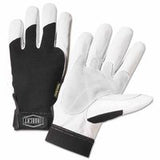 Heavy Duty Goatskin Gloves, Medium, White; Black, Elastic, Kevlar 813-86552/M