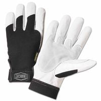 Heavy Duty Goatskin Gloves, Medium, White; Black, Elastic, Kevlar 813-86552/M
