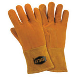 Insulated Top Grain Reverse Deerskin MIG Welding Gloves, Medium, Orange/Tan 813-6030/M