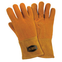 Insulated Top Grain Reverse Deerskin MIG Welding Gloves, Medium, Orange/Tan 813-6030/M