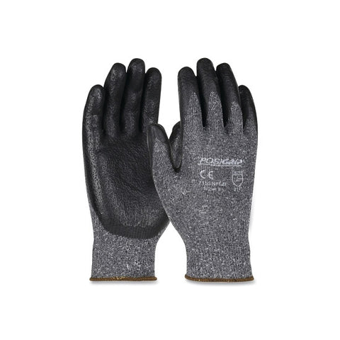 Nitrile Coated Gloves, Medium, Black/Gray, 9-1/2 in L, Palm Coated 112-715SNFLB/M