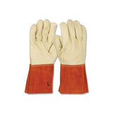 TIG/MIG Welding Gloves, Grain Cowhide, Large, Tan/Russet 112-6000/L