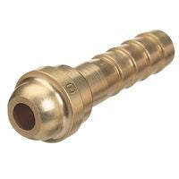 Barbed Hose Nipple, 200 psig, Brass, C-Size, 3-3/4 in L, 1/2 in Hose ID 312-C-17