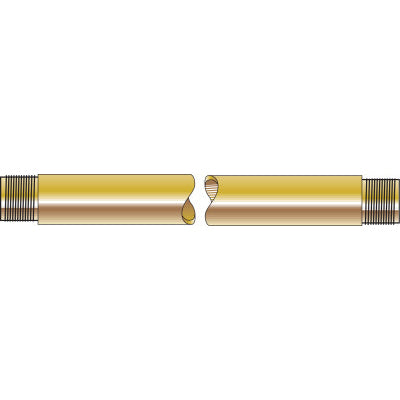 Threaded Pipe Nipples, Nipple, 3,000 PSIG, Brass Alloy 360, 1 1/2", 1/2 in (NPT) 312-WHF-3-1